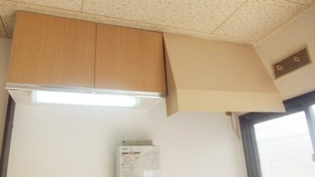 グリーンハイツの設備|キッチン上部に収納有ります