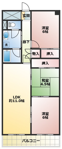 エクセルＪＵＮの間取り|※反転タイプもあります