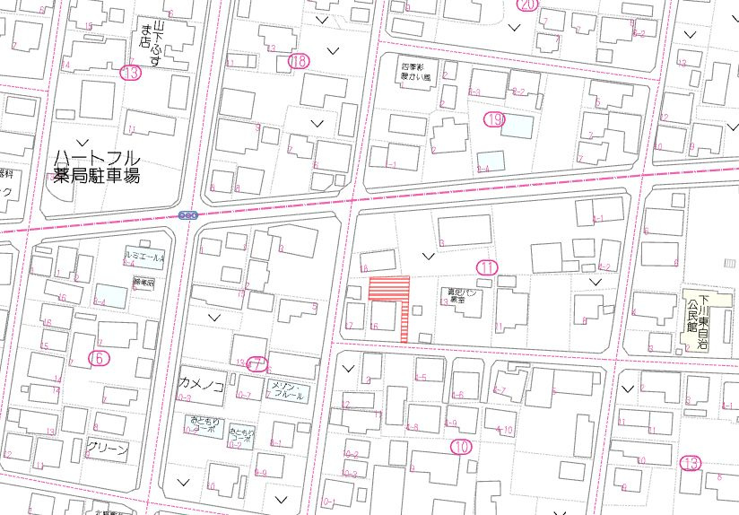 都城市下川東３丁目の売地の土地図