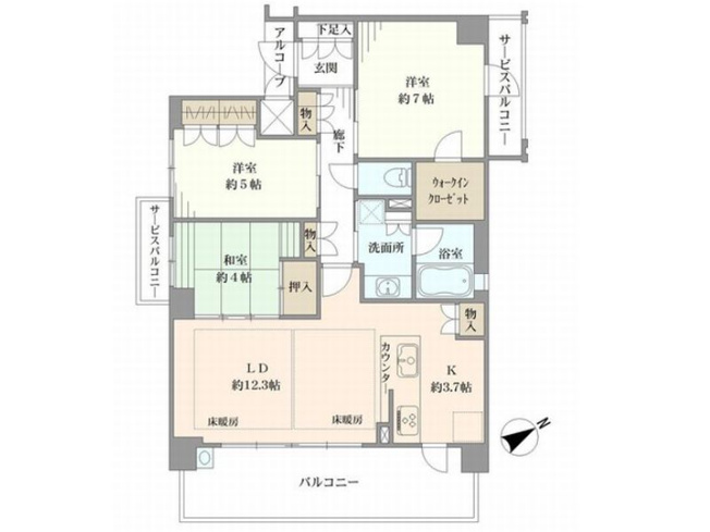 【間取り】 | グランアッシュ山科御陵