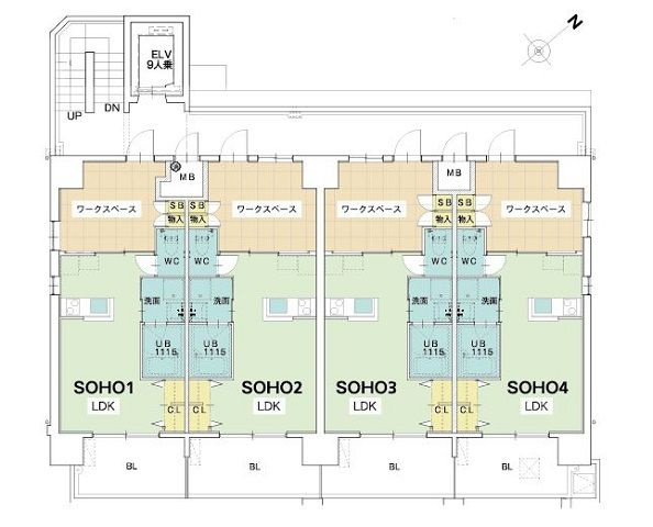 【間取り】 | サンクス博多駅南 | SOHO1のお部屋です。