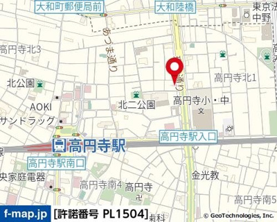 【地図】 | ルーブル高円寺弐番館