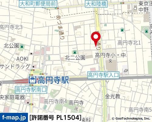 【地図】 | ルーブル高円寺弐番館