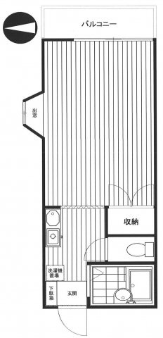 カーサヴェルデの間取り|1K
