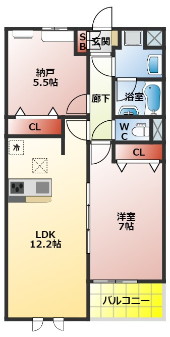 Ｐａｓｔｏｎ・Ｃｏｃｏの間取り|１ＳＬＤＫの間取り