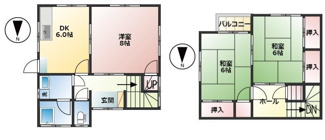 【間取り】 | グリーンハイツ河野A
