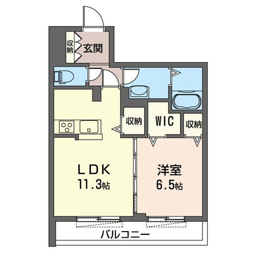 【間取り】 | エスポワール【SHM】 | 1LDKタイプはキッチンと寝室を分けたい方におすすめです☆カップルさんやファミリーさんにも大人気！全室洋室で過ごしやすいですね☆
