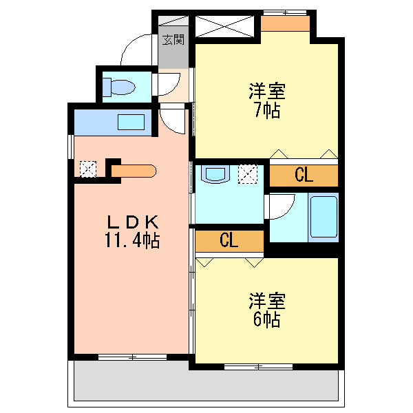 Villa淀川の間取り