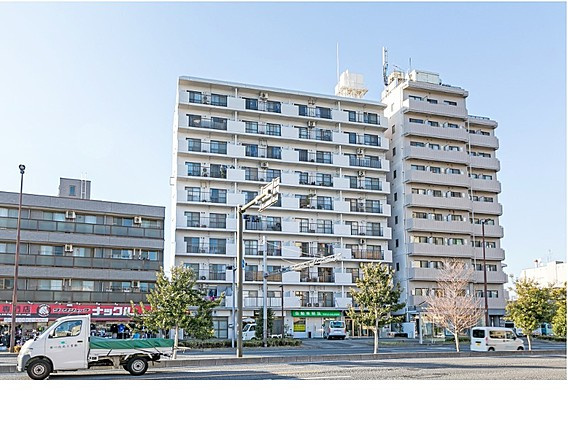 ニュー池田町ハイツ（川崎区池田1丁目）の外観|物件の外観です　ニュー池田町ハイツ　1987年3月築　南向き　3ＬＤＫ　京急本線「 鶴見市場」駅 徒歩5分　新規リノベーション物件