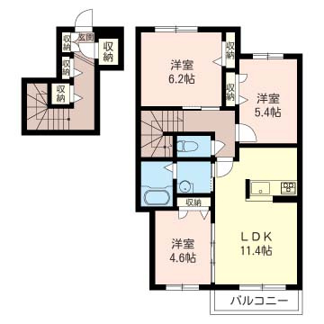 ＣＡＳＡ・ＶＥＲＤＥ　Ａ棟の間取り