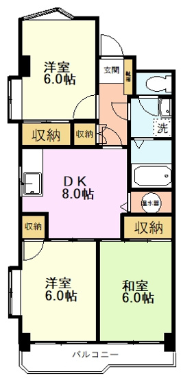 【間取り】 | ハイネス国分寺荒田マンション