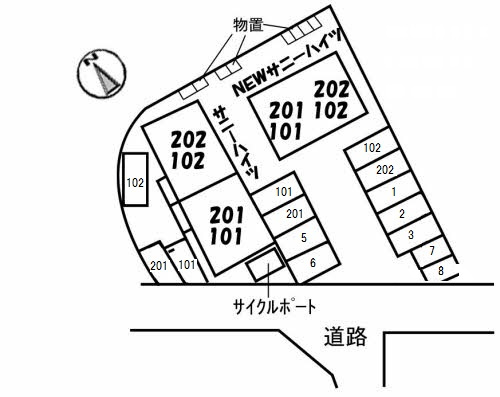 サニーハイツの区画図