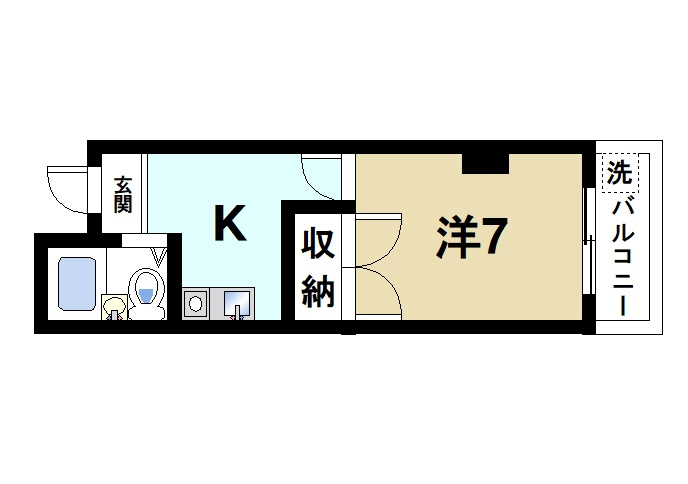 ブレスト北之庄Ⅴの間取り|単身様におススメのゆったりとした間取り。