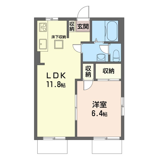 【間取り】 | セピアヴィラ【SHM】 | お部屋はカップルさんや新婚さんに人気の1LDKタイプ♪