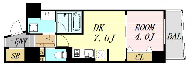SK江坂　仲介手数料無料の間取り