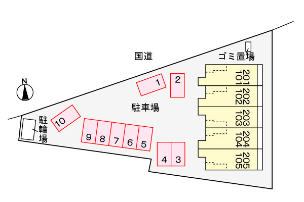ファイン ヴィラ Ⅱの区画図