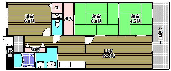 ボナージュ石橋の間取り