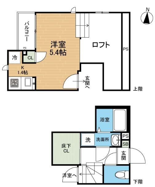 熊本市中央区春竹町大字春竹のアパートの間取り