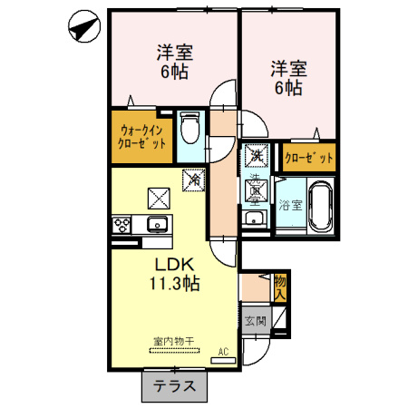 モアナ　B棟の間取り