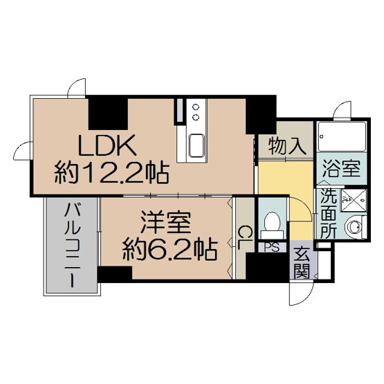 【間取り】 | アークアベニューアベノ | １LDK　豪華設備