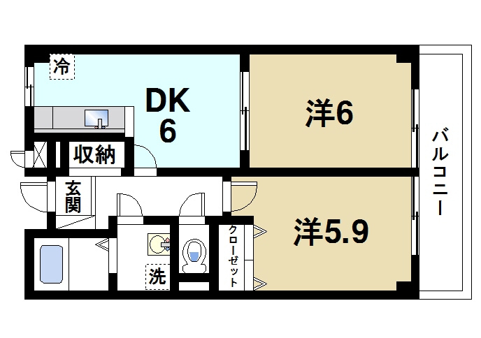 アルカザーレMの間取り|風通しが良い快適なまどりです