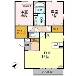 【間取り】 | あけぼの６番館やまさ　Ｂ