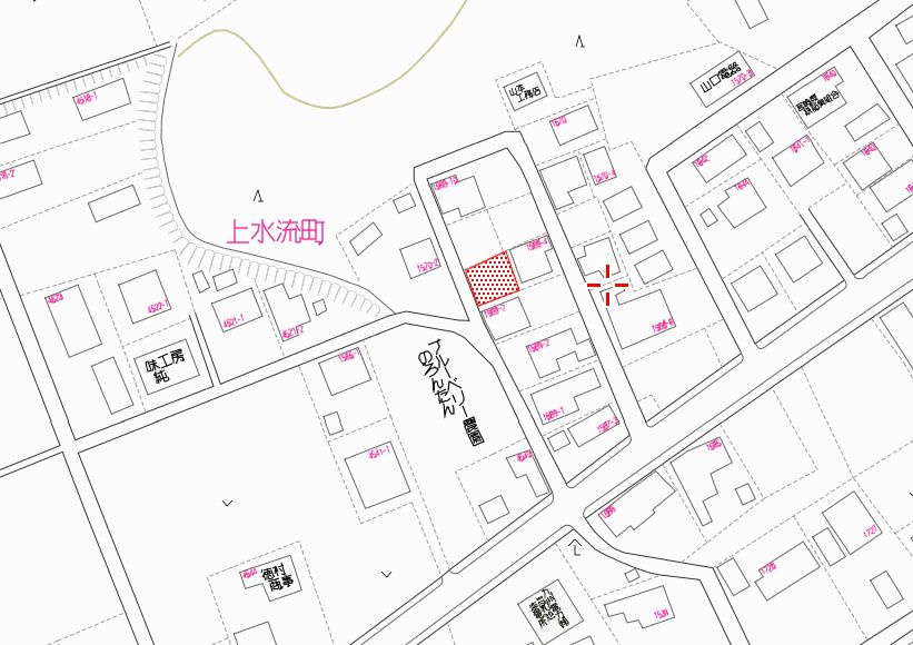 都城市上水流町の売地の土地図