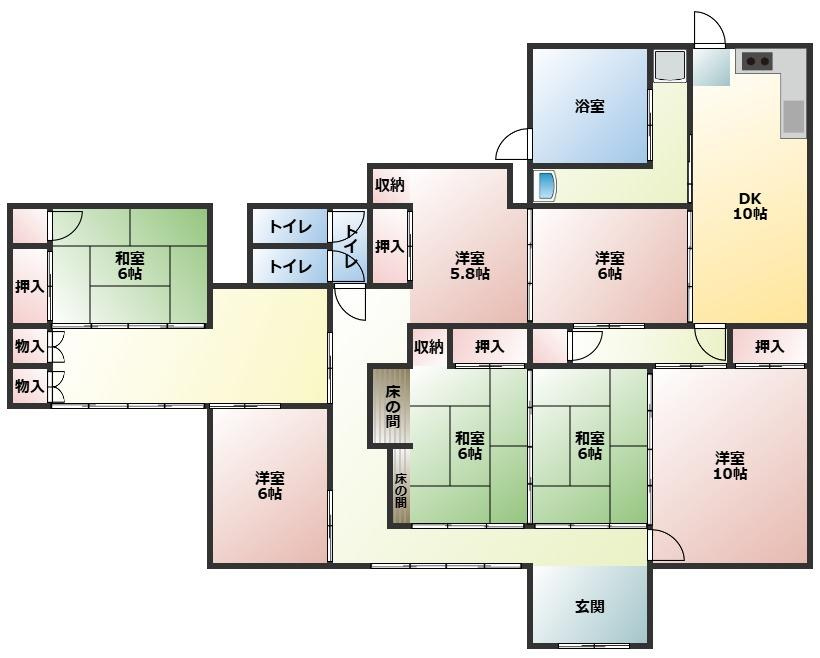 都城市下川東３丁目の中古一戸建の間取り