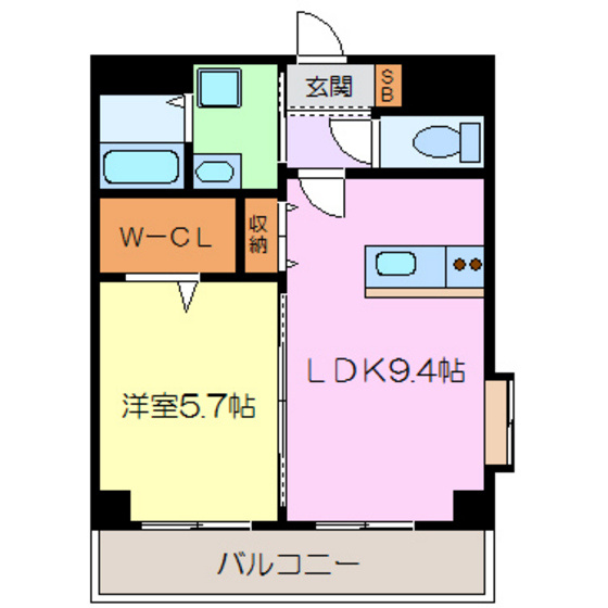 熊本市中央区水前寺公園の賃貸マンションの間取り
