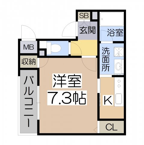 【間取り】 | クリスタルライト | 1K　約27.04㎡
