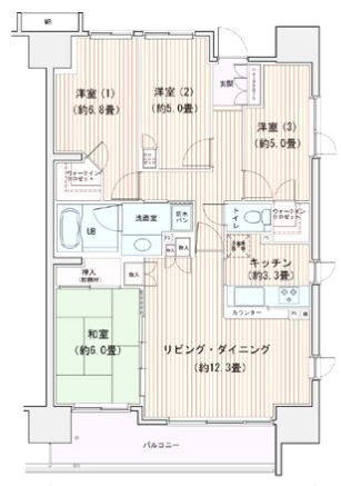 江東区豊洲３丁目の賃貸マンションの間取り