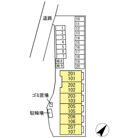 都窪郡早島町早島のアパートの駐車場|イメージパース