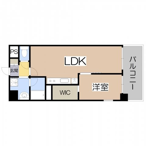 【間取り】 | グレイス阿倍野松崎 | 34.82㎡の１ＬＤＫです。