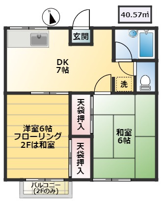 イーストＮｏ．１の間取り|1階はバルコニー無し【イーストNo.1】