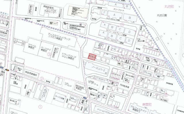 東雲町・原パーキングの地図