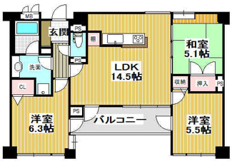 【間取り】 | パレ北武庫之荘V | 振り分け部屋でご家族のプライバシーが守れます♪在宅ワークにも適した間取りです（＾＾）