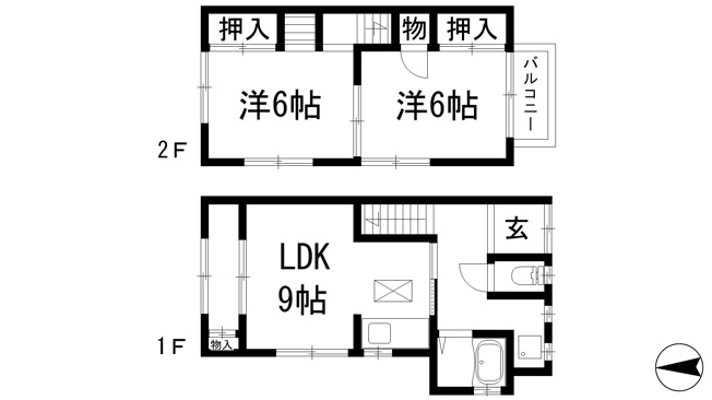 【間取り】 | 一庫2丁目テラスハウス