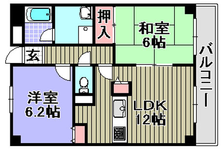 ロイヤルフラット 壱番館の間取り