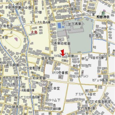 ラディアンスシェルA棟の地図
