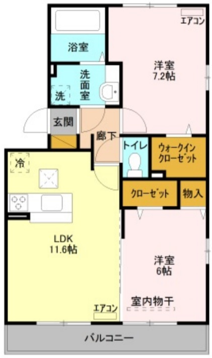 シャンティーユ曙台Ⅱの間取り