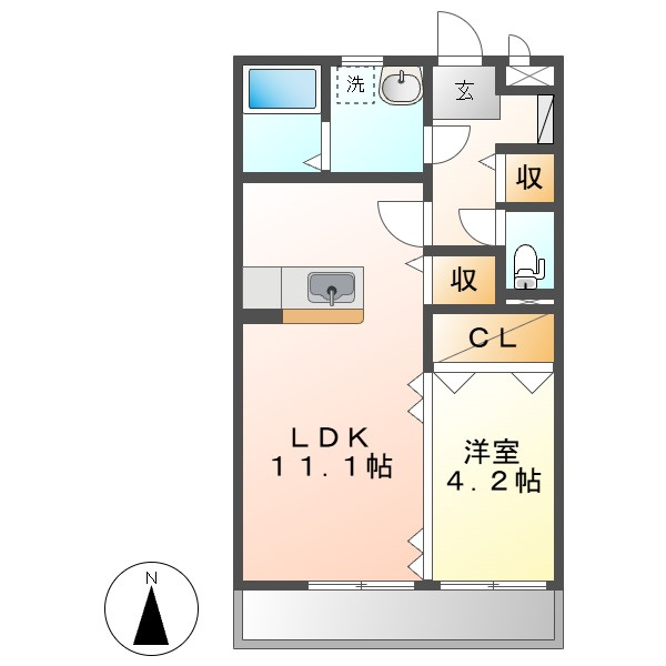 クレールコートⅠの間取り