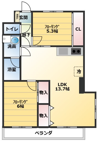 【間取り】 | ダイタ北口マンション