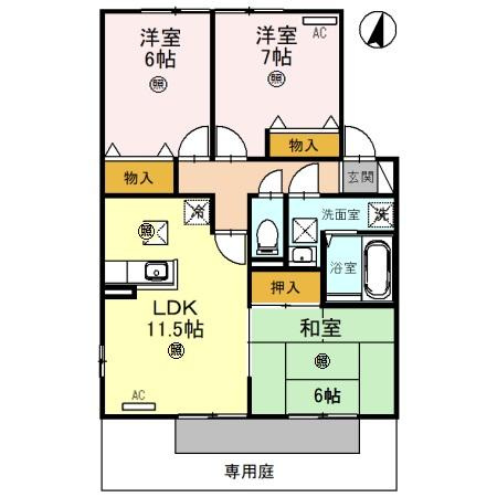 【間取り】 | シンフォニータウンⅠ　Ｂ棟