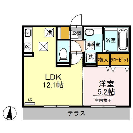 合志市須屋のアパートの間取り