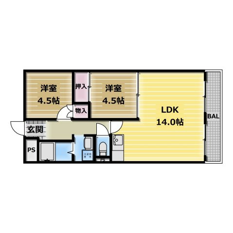 【間取り】 | シティハイツ深江