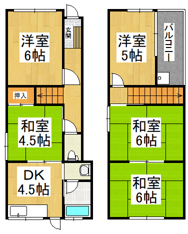 【間取り】 | 堺市東区西野3-17