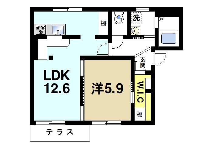 フレグランスＵの間取り|1LDKへリノベーション