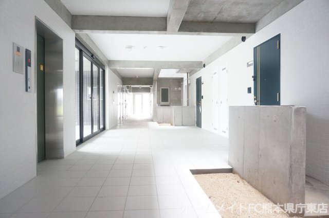 熊本市南区田井島３丁目の賃貸マンションのエントランス