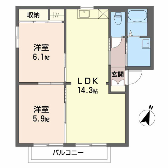 【間取り】 | バリュージュあずまだB