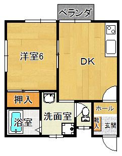 スカイハイツⅢの間取り|反転有り